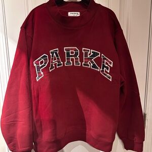 PARKE Holiday Women's Mockneck Sweatershirt with Plaid Logo - Size XXL